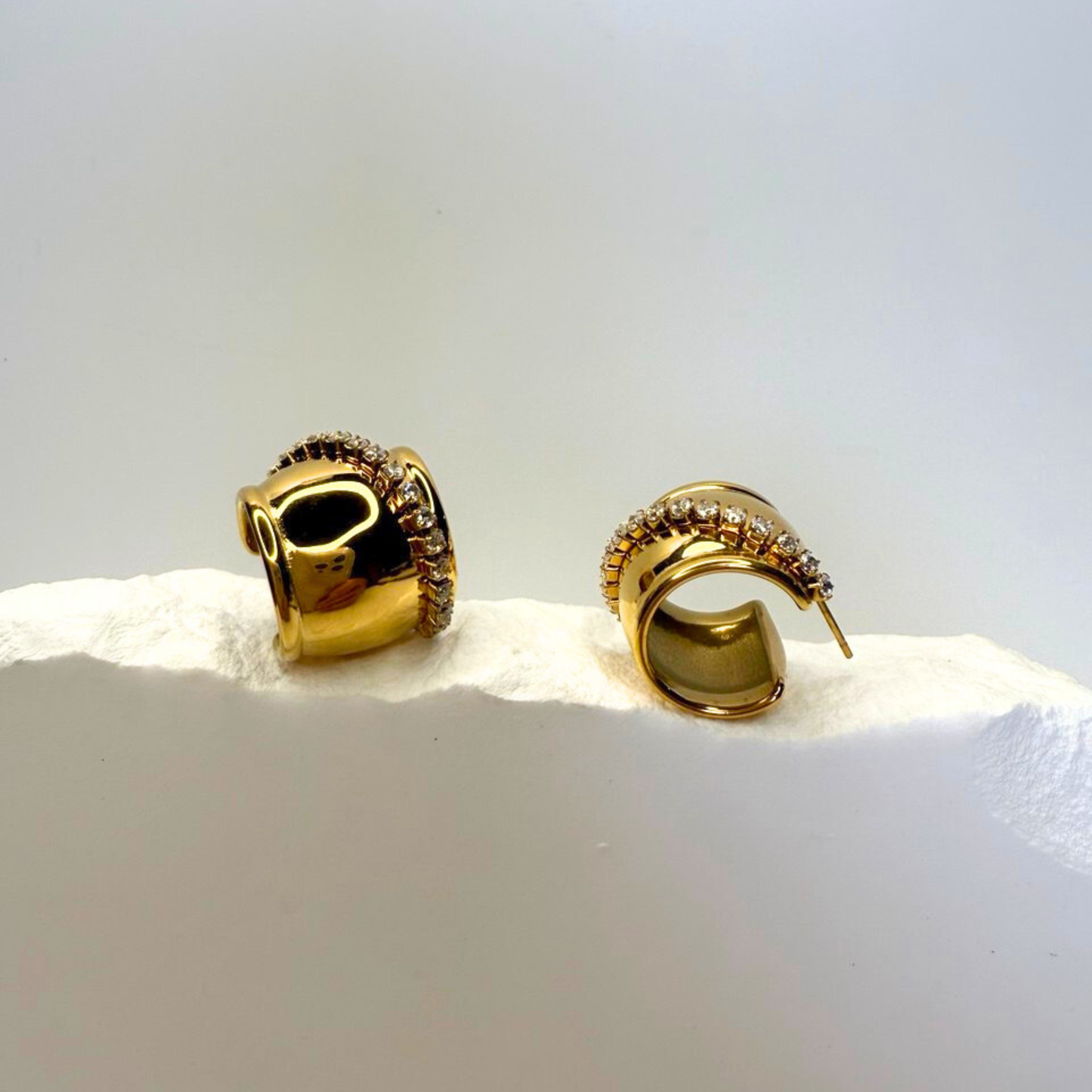 Diamond Barrel Earrings