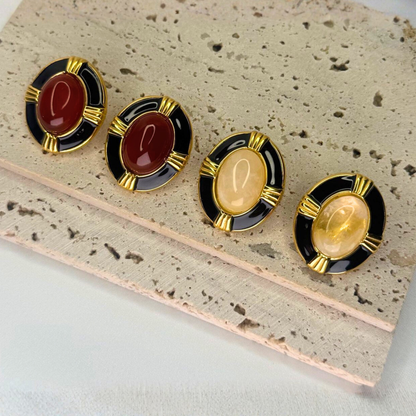 Monochrome Cameo Studs