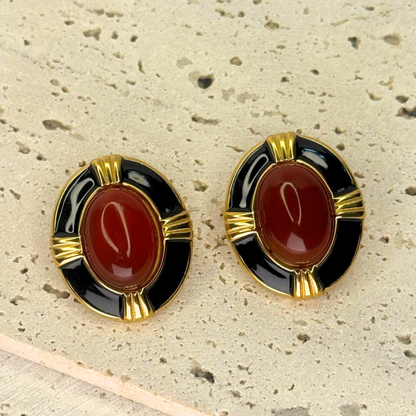 Monochrome Cameo Studs