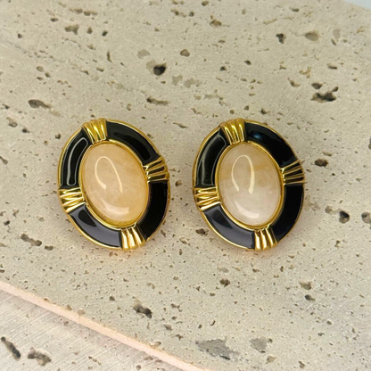 Monochrome Cameo Studs