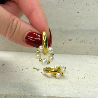 The Elara Pearl Hoops