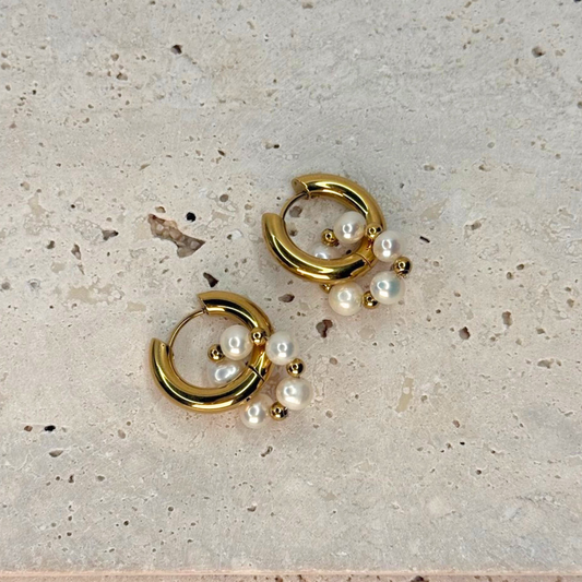 The Elara Pearl Hoops