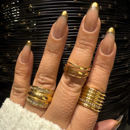 Gilded Pave Groove Ring