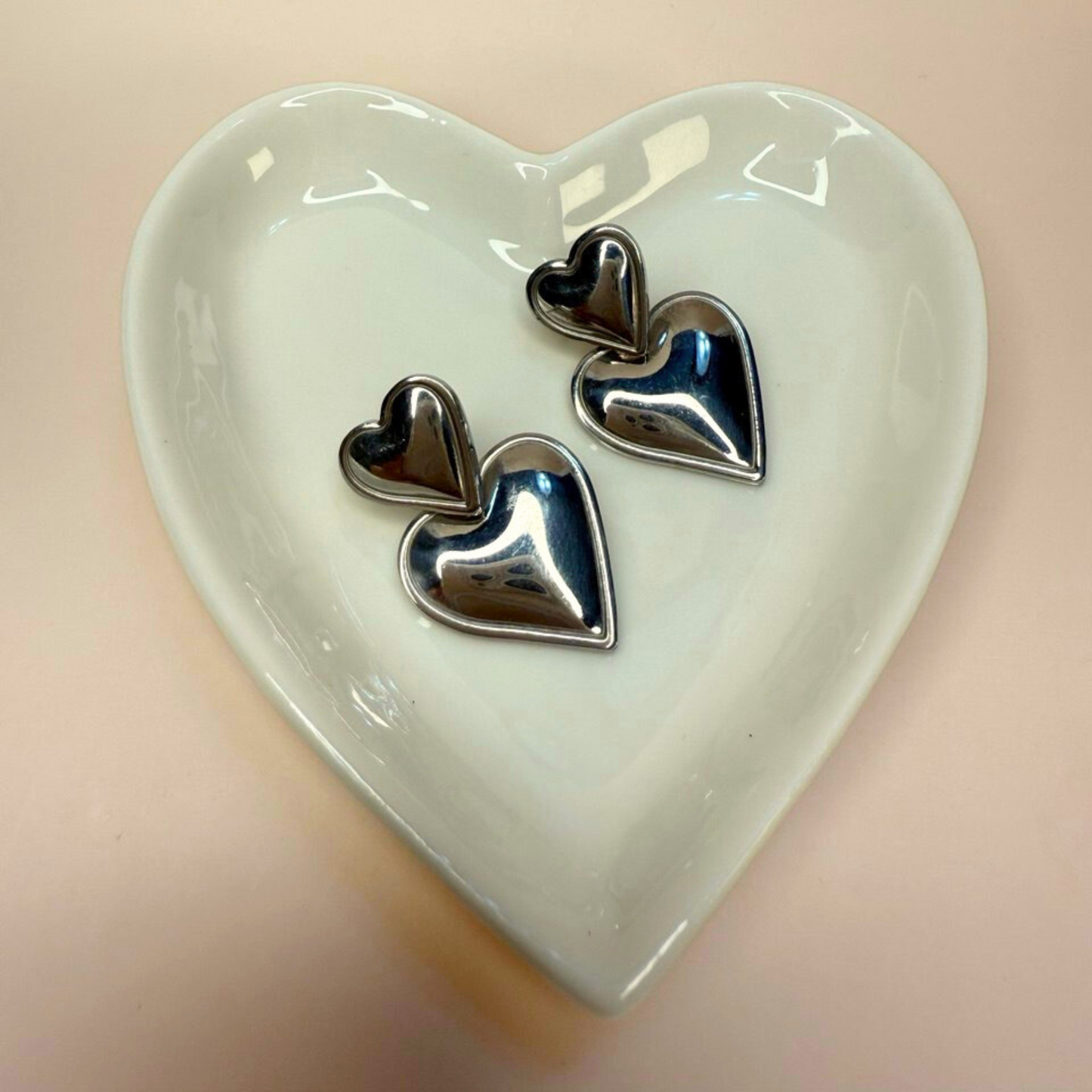 Double Heart Dangles