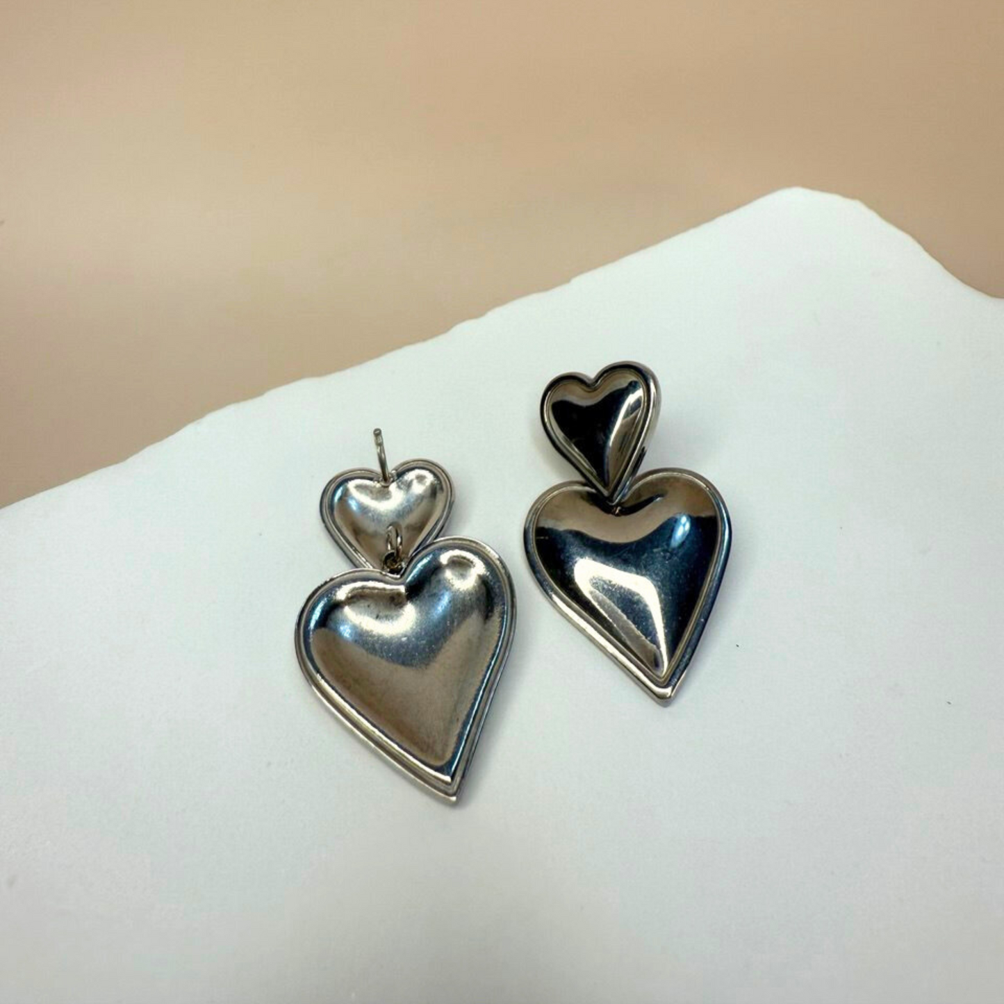 Double Heart Dangles