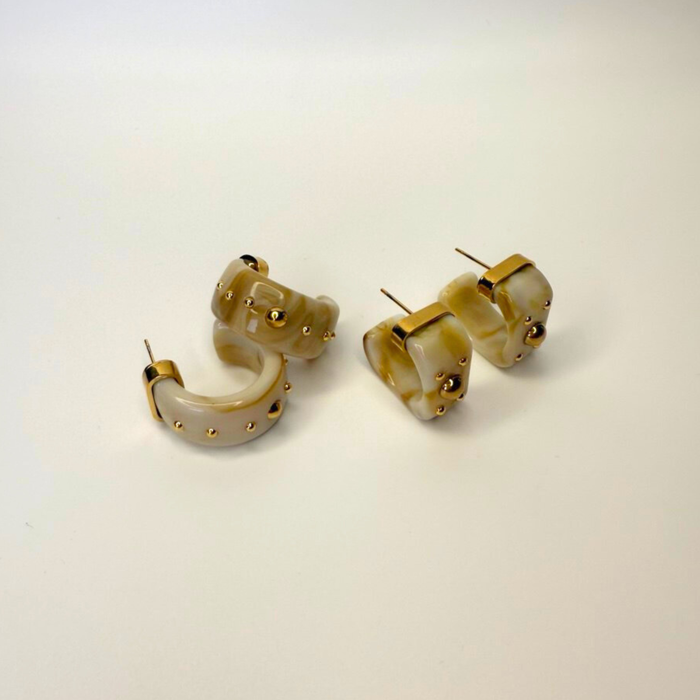 Marbled Studded Resin Hoops