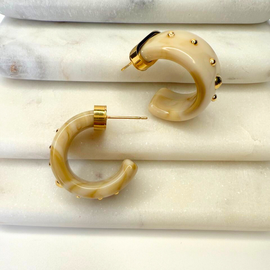 Chunky Marbled C-Hoops